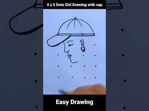(4x5 Dots) Easy girl Drawing with cap ♥ | #shorts #ashimdrawingtips #drawing #art #trending