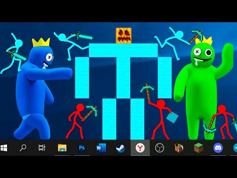 Stickman vs Minecraft RAINBOW FRIENDS / Animation vs Minecraft Stick Man Fight Cartoon