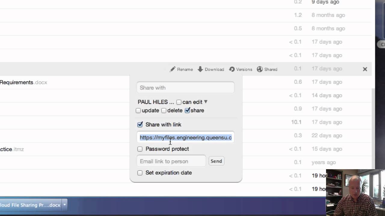 Sharing files and folders with Owncloud