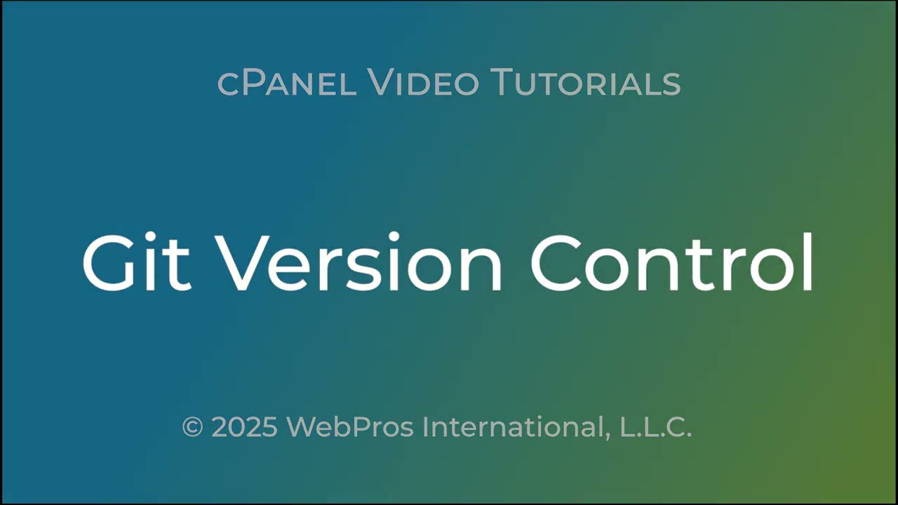 cPanel Tutorials - Git Version Control
