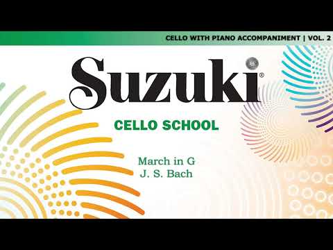 Suzuki Cello 2 - March in G - J. S. Bach [Score Video]