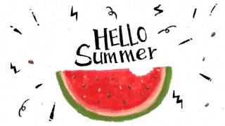 hello summer Watermelon Bite  - GIF like summer animation