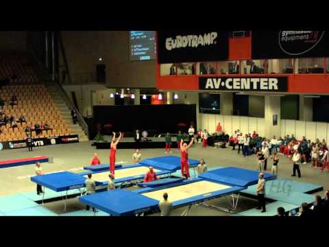 Denmark 2 (DEN) - 2015 Trampoline Worlds - Qualification Synchro Routine 1