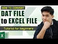 How to convert DAT file to EXCEL file