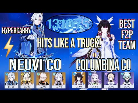 🔥 130K DMG! Neuvillette Hits HARD & Best F2P Columbina Team!? | Abyss Abyss 12 | Genshin Impact