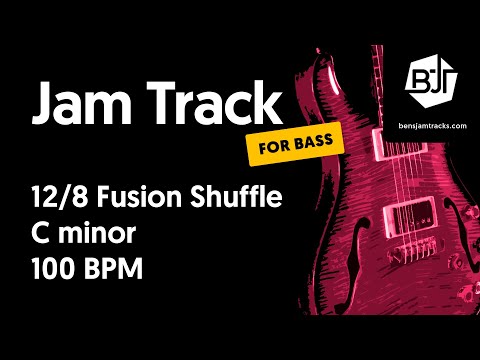 12/8 Fusion Shuffle Jam Track in C minor (for bass) "Ace of Hearts" - BJT #46