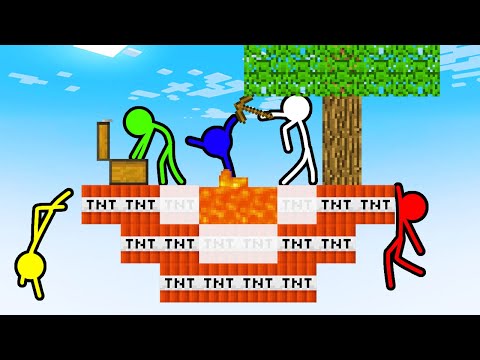 Stickman VS Minecraft: TNT Skyblock - AVM Shorts Animation