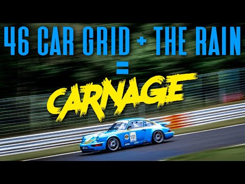 Brands Hatch in the Rain: Porsche 964's 46-Car Grid Challenge