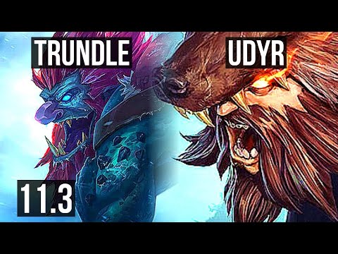 TRUNDLE vs UDYR (JUNGLE) | Rank 2 Trundle, 3/2/18, Rank 14 | KR Challenger | v11.3