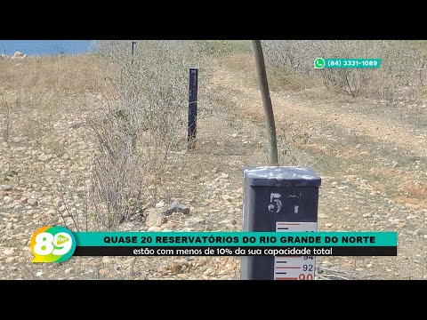 Quase 20 reservatórios do Rio Grande do Norte tem menos de 10% da sua capacidade total