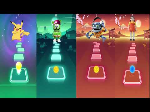 Pikatchu vs Gumy Bear Skibididop vs Crazy Frog vs Squid Game Tiles Hop