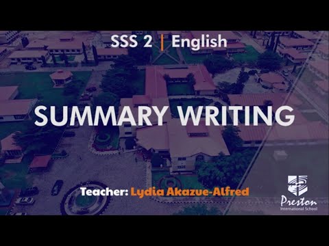 Summary Writing - SSS2 English