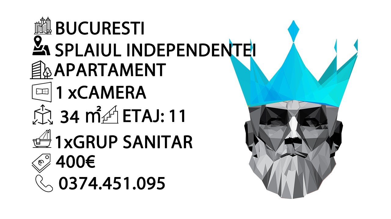 Tur video Grozavesti | Garsoniera | Centrala Proprie | AC | Pet Friendly