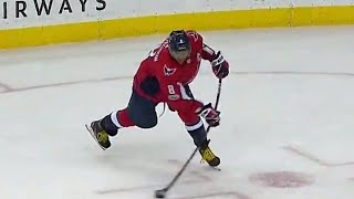 Capitals&#39; Ovechkin fires laser past Bobrovsky from his office