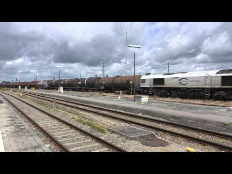 (HD) Euro Cargo Rail 247 050-8 Powers out of Muhldorf Oberbay with loaded tanks - 22/6/15