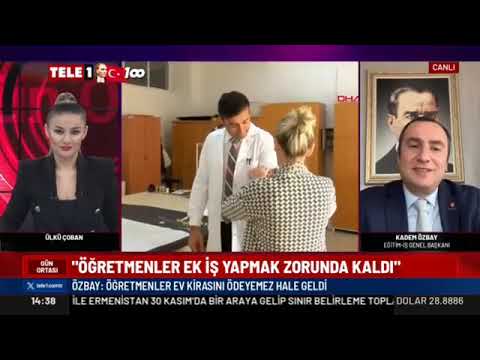 Genel Başkanımız Kadem Özbay, Tele1 Tv`de Gün Ortası programında Ülkü Çoban`ın sorularını yanıtladı.24/11/2023 | EĞİTİM İŞ