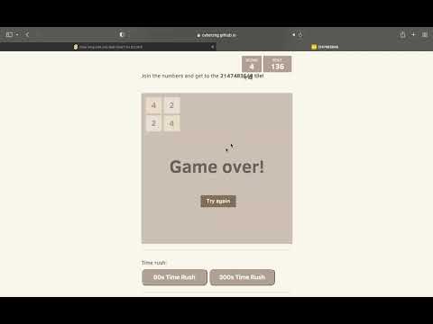 Trying to get the highest possible score in 2048 2x2