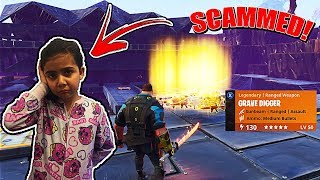 MY 5 YEAR OLD LITTLE SISTER GOT SCAMMED ON FORTNITE SAVE THE WORLD!! (SCAMMER GETS SCAMMED!)