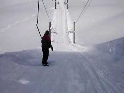 Taking a skilift in La Thuile
