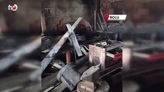 Bolu’da Demir Doğrama Dükkanında Yangın Çıktı