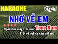 Nhớ Về Em Karaoke Remix Tone Nam | Trọng Hiếu