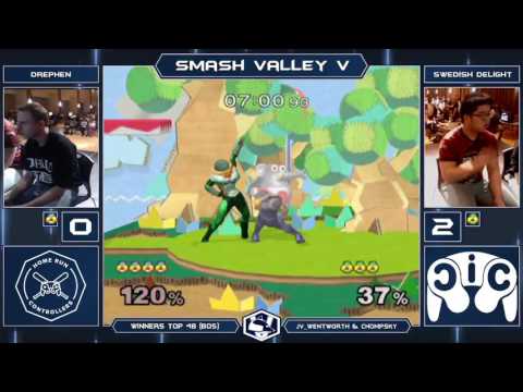 Smash Valley V Melee Singles - Drephen (Sheik) vs RNG | Swedish Delight (G Sheik) - Winners Top 48