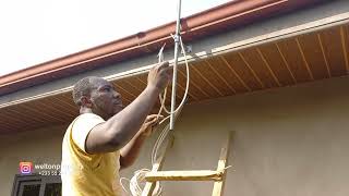 Installation of Smart TV Antenna - Building in Ghana