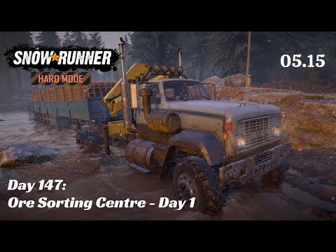 SnowRunner Hard Mode - R05 E15 - Ore Sorting Centre - Day 1