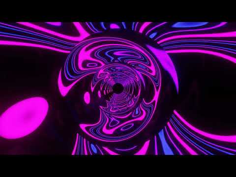 Abstract Background Video 4k VJ LOOP NEON Pink Purple Black Metallic Tunnel Wave Screensaver