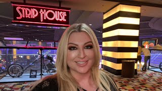 DINING ON THE LAS VEGAS STRIP- STRIP HOUSE + PLANET HOLLYWOOD CASINO TOUR & MIRACLE MILE SHOPS