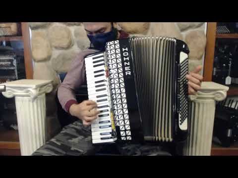 4343 - Black Hohner Atlantic IVN Deluxe Vox 4P Piano Accordion LMMH 41 120 $1999