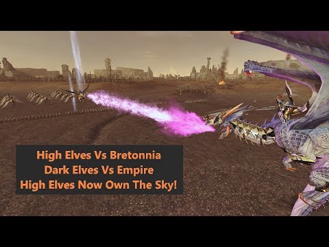 Mortal Empires - HE vs Bretonnia/DE vs Empire - High Elves Own The Sky Now