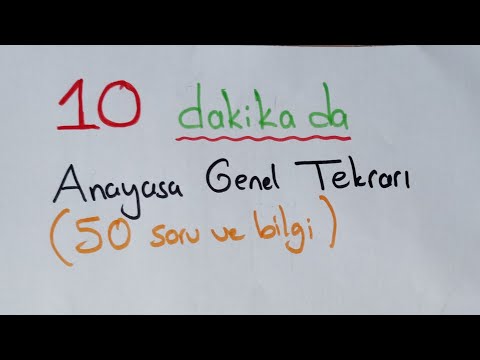 10 dakikada ANAYASA tekrarı | bilgilerimizi tazeleyelim