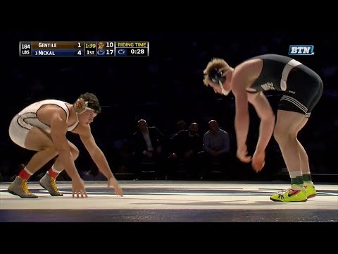 Big Ten Rewind: 2017 Wrestling - 184 LBs - Lehigh's Kyle Gentile - Penn State's Bo Nickal