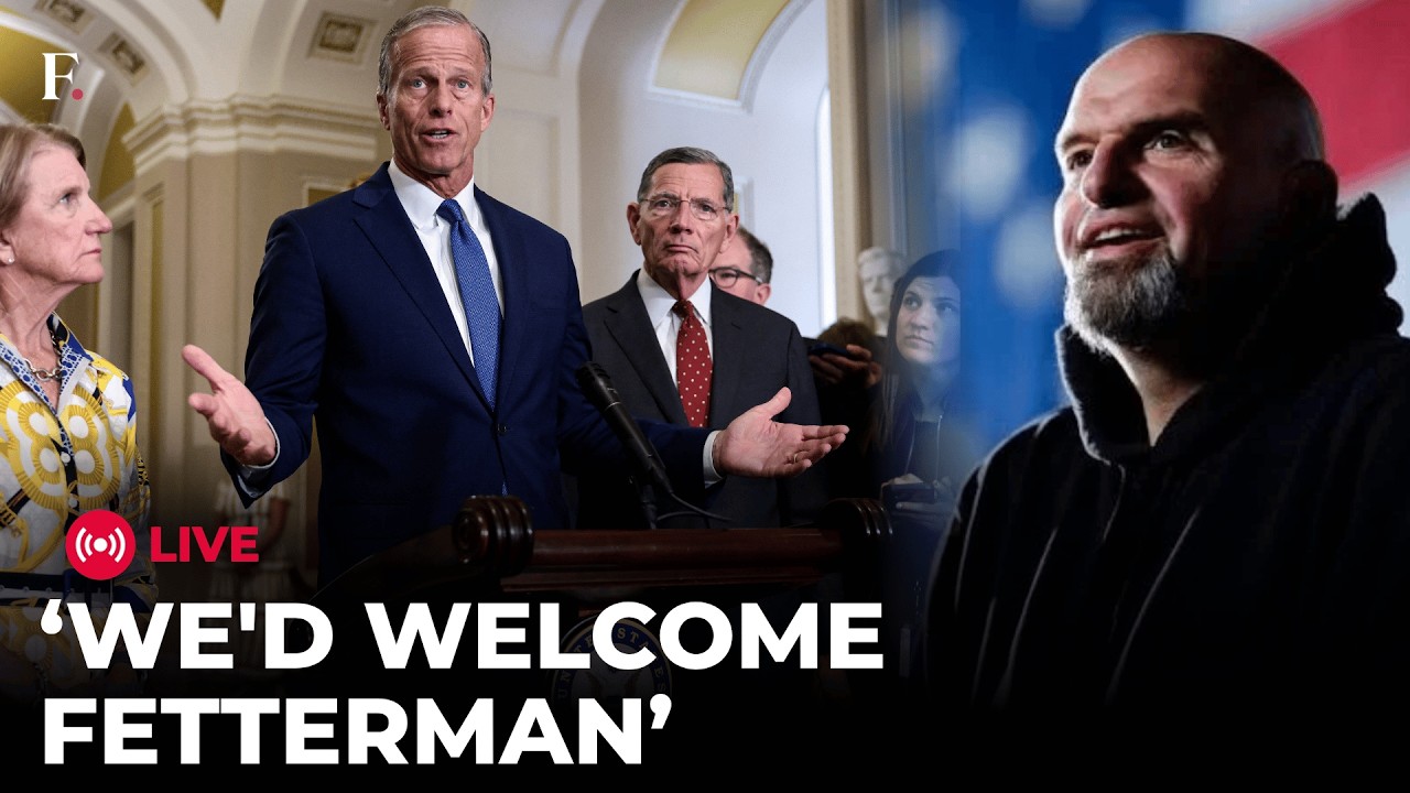 LIVE: John Thune Opens Door To Fetterman Joining GOP Amid Democratic Party Rift