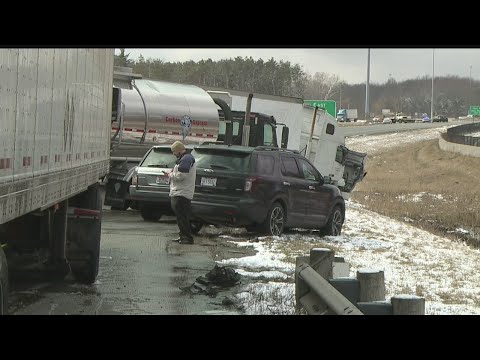Multiple vehicles involved in I-80 pileup after fast-falling snow