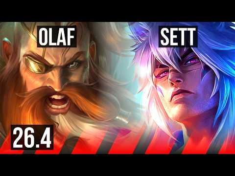 OLAF vs SETT (TOP) | 48K damage, Good KDA: 18/3/7 | KR Master | 26.4