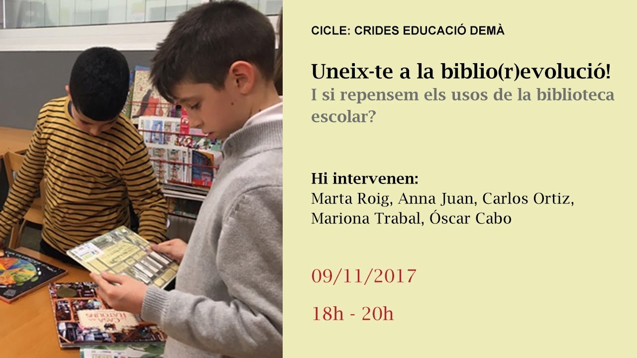 Uneix-te a la biblio(r)evolució! I si repensem els usos de la biblioteca escolar?