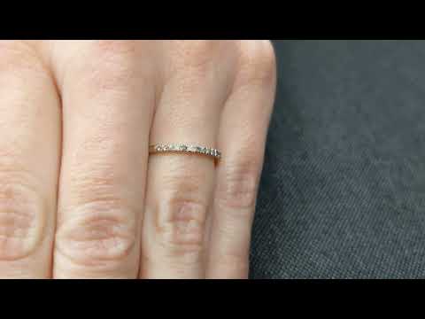 Raw Diamond Eternity Ring /Half Around Diamond Wedding Band / Stackable Diamond Ring / Ring Guard