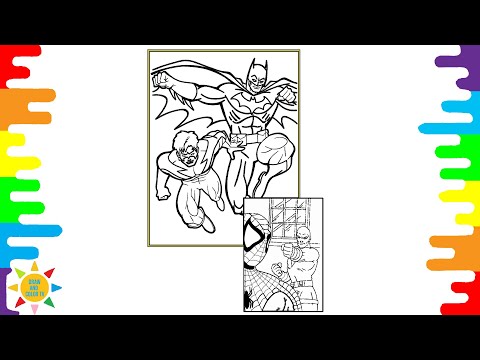 Superheroes Coloring Page | Spiderman Batman Coloring | Jim Yosef,- Destiny