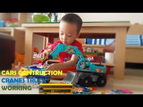 CARS CONSTRUCTION |Construction Cranes Trucks, Cars For Kids, Playtime Crane Truck  - by HT BabyTV