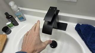 Affordable Black Bathroom Faucets Modern Waterfall Bathroom Sink Faucet Matte Black Single Handle Ba