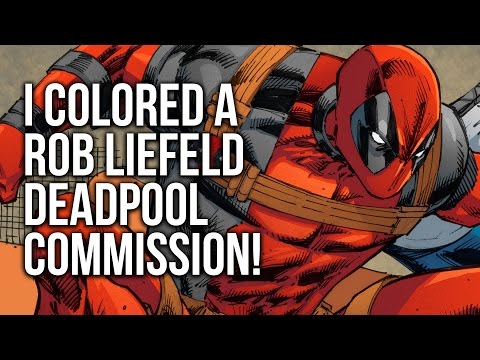 DEADPOOL! An original Rob Liefeld commission colored in Photoshop (time-lapse, speed painting)