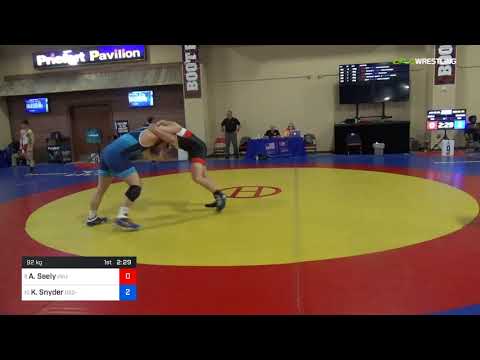 2018 Marine Corps US Open/UWW Junior Freestyle 92 Con 16 #2 - Ashton Seely (UVU) Vs. Kevin Snyder