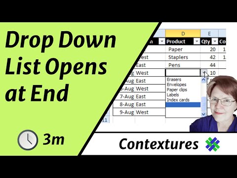 Excel Drop Down Selects Blank at End of List