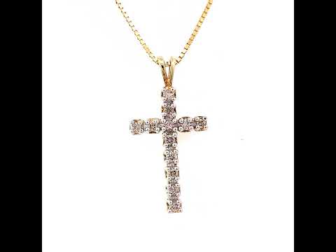 9ct Gold Diamond Cross and Chain