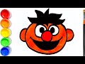 How To Draw Ernie Face From Sesame Street Sesame Street