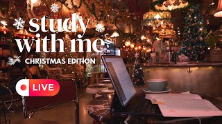 🔴 STUDY WITH ME 🎅 Christmas Edition | ☕ Christmas Cafe & 🔥 Fireplace Ambience | 🎄 Pomodoro 50/10
