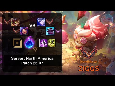Ziggs APC + Neeko vs Ashe + Braum - NA GrandMaster - Patch 25.07