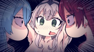 【手描き】おなマン会で乳比べ【宝鐘マリン/白銀ノエル/雪花ラミィ/ホロライブ/切り抜き】【切り抜き漫画】